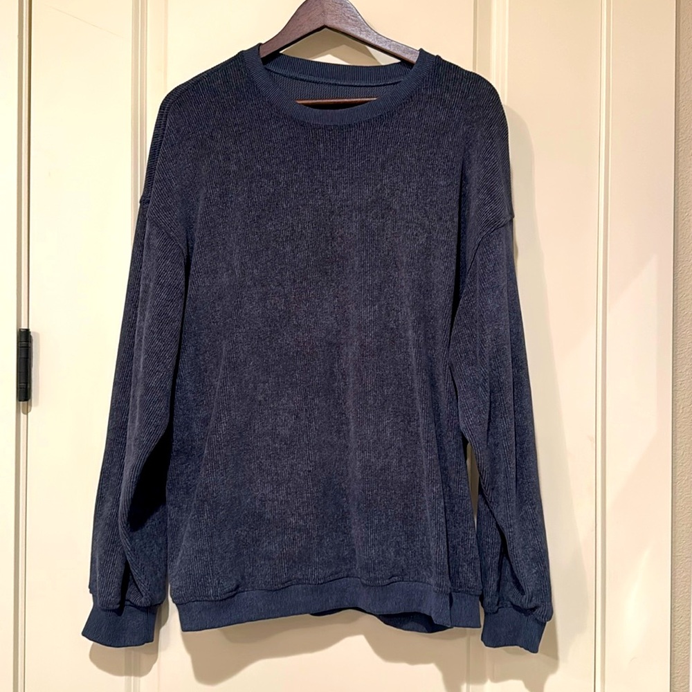 Navy oversized fit long sleeve shirt